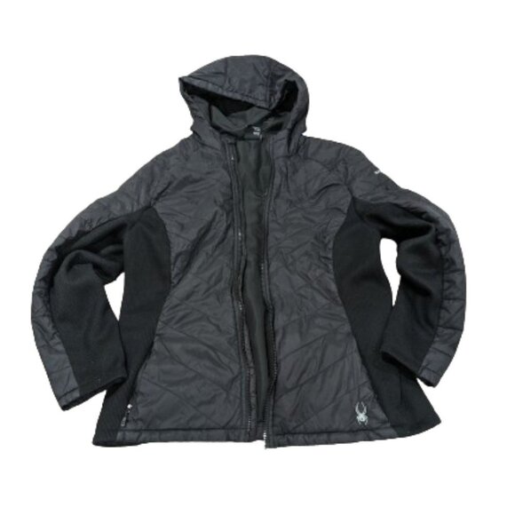 Spyder Black Puffer Jacket/Ski Jacket Women's Size XL FLAW - Picture 1 of 10